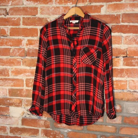 BeachLunchLounge Charley Buttoned Shirt Red/Black - Picture 2 of 6